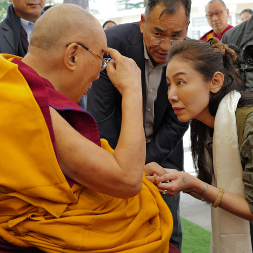 His Holiness the 14th Dalai Lama answers a question from Tenzin Yangtso